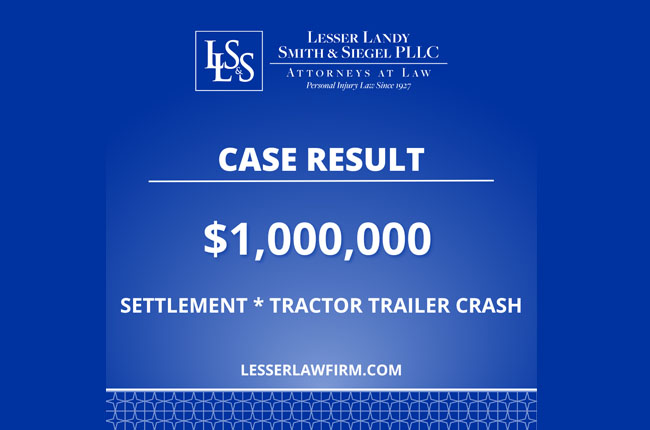 Case result - tractor trailer crash - 1,000,000