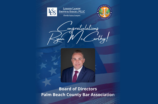 Injury Attorney Ryan McCarthy - Selected to Board of Directors Palm Beach County Bar
