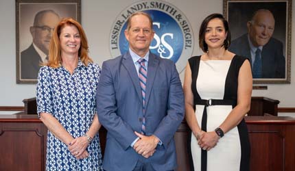 Catastrophic Medical Malpractice Team: Attorney Mike Baxter, Nurse Paralegal Eileen Bajak and Paralegal Deysy Garcia.
