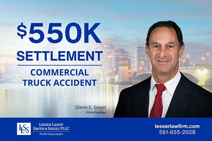 550K commercial truck accident settlement Glenn Siegel