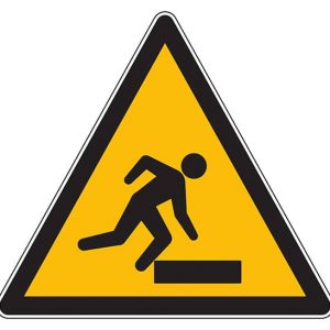 Caution trip hazard yellow sign